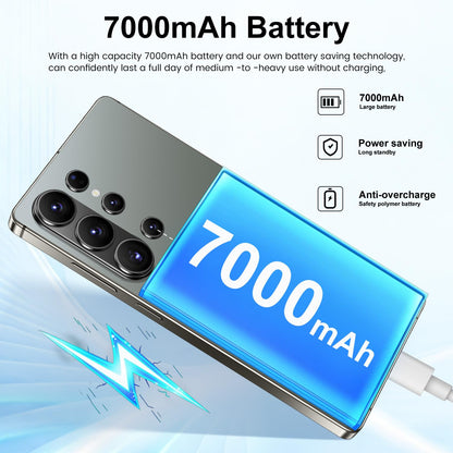I26Ultra Unlocked Smartphone,6.99" HD+ Display,Built in Pen,16+1024GB Unlocked Phone,Snapdragon 8 Gen4,7000mAh Dual Speakers 5G/Face ID/Fingerprint Lock/Dual SIM/GPS (Black)