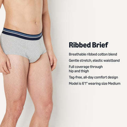 Amazon Essentials Men's Breathable Ribbed Knit Briefs with Elasticized Waistband, Multipacks