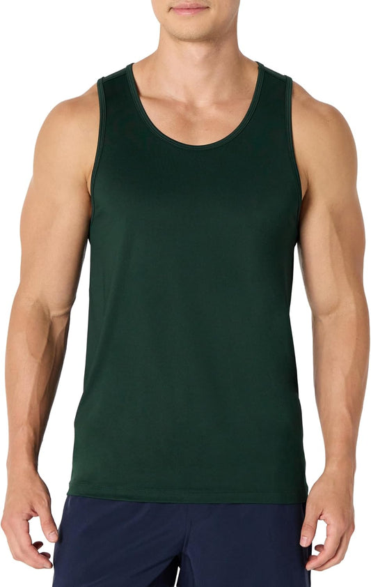 Amazon Essentials Men's Quick Dry Moisture-Wicking Tech Stretch Active Sleeveless Tank Top Workout Shirt
