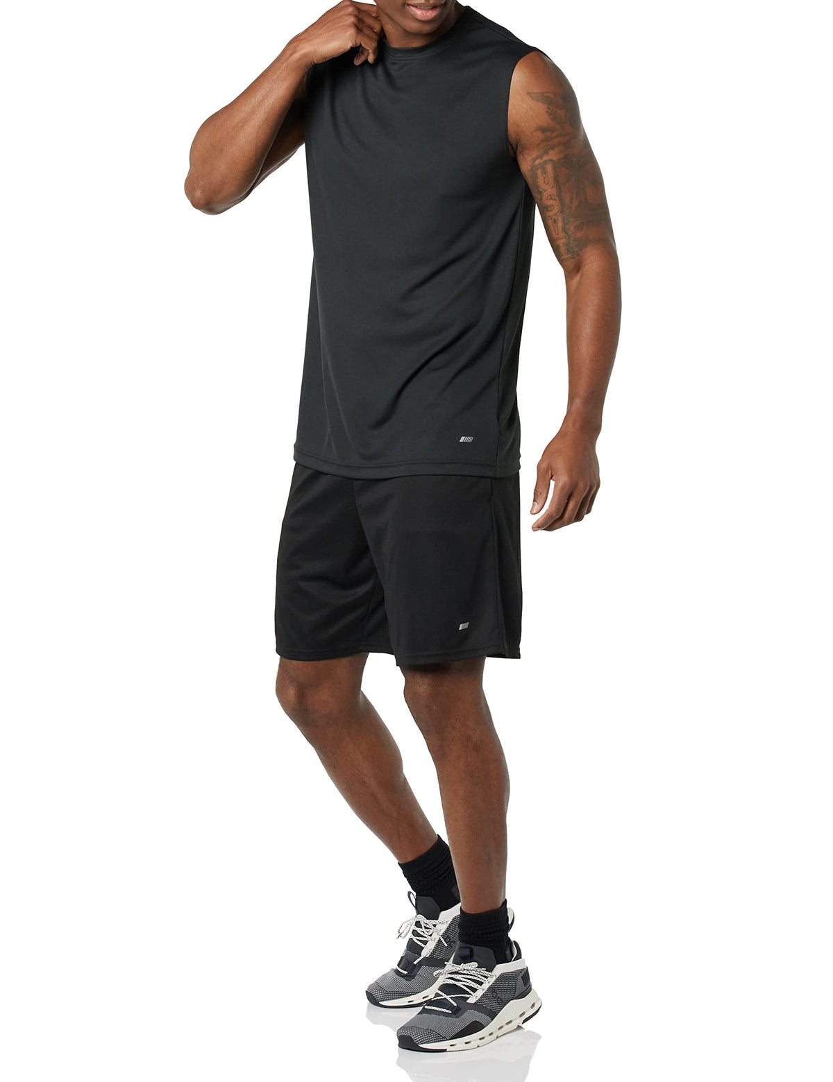 Amazon Essentials Men's Active Performance Tech Muscle Sleeveless Top, Breathable Moisture Wicking Workout Shirt, Pack of 2
