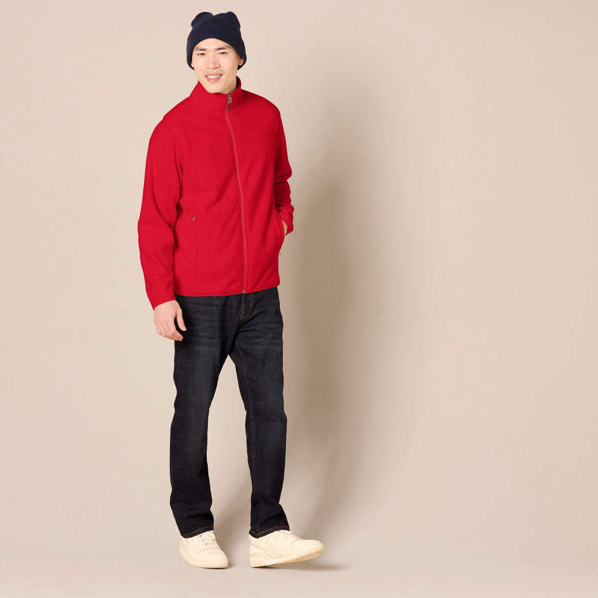 Amazon Essentials Men's Full-Zip Polar Fleece Jacket with Zippered Pockets for Cold Outdoor Weather