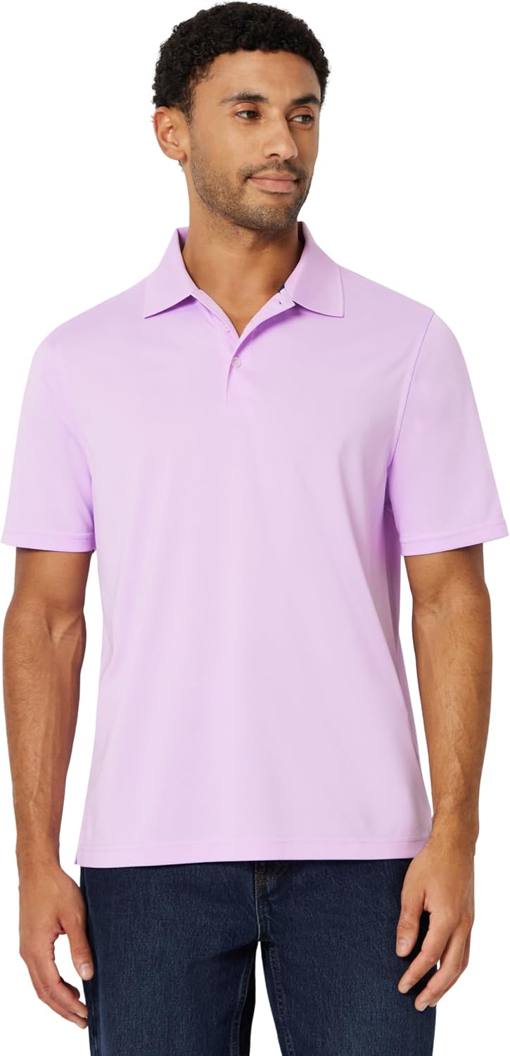 Amazon Essentials Men's Regular Fit Golf Polo Shirt, Moisture-Wicking Quick Dry, Recycled Polyester, Short Sleeve