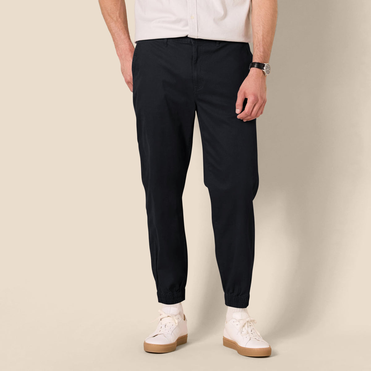 Amazon Essentials Men's Straight-Fit Chino Jogger Pants with Elastic Waist and Pockets