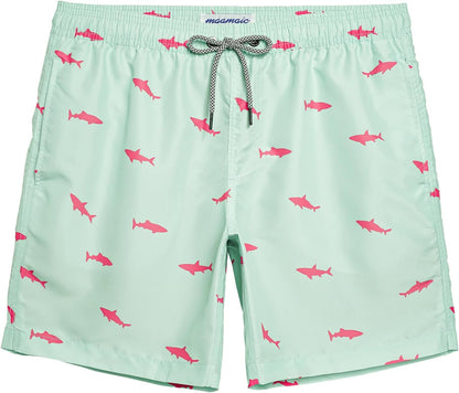 maamgic Mens Swim Trunks Quick Dry Mesh Linner with Pockets 7" Beach Shorts