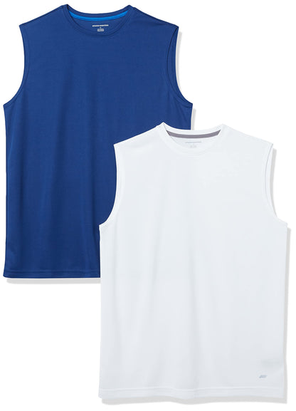 Amazon Essentials Men's Active Performance Tech Muscle Sleeveless Top, Breathable Moisture Wicking Workout Shirt