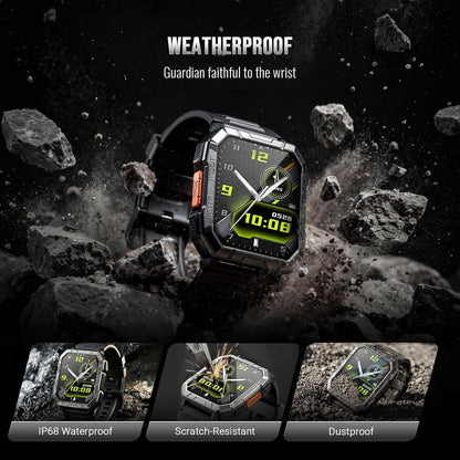 Military Smart Watch for Men with 100-Day Standby/Flashlight/Compass