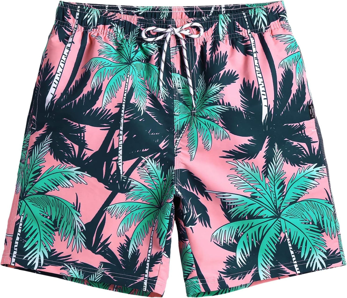 maamgic Mens Swim Trunks Quick Dry Mesh Linner with Pockets 7" Beach Shorts