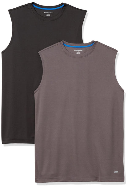 Amazon Essentials Men's Active Performance Tech Muscle Sleeveless Top, Breathable Moisture Wicking Workout Shirt