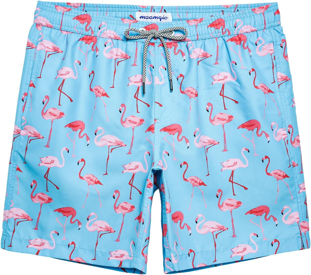 maamgic Mens Swim Trunks Quick Dry Mesh Linner with Pockets 7" Beach Shorts