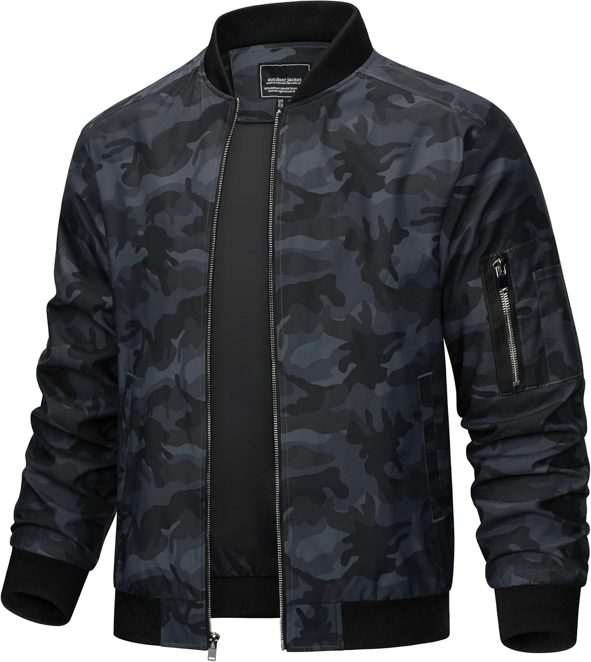 TACVASEN Men's Bomber Jacket Lightweight Casual Spring Fall Windbreaker Zip Up Coat with Pocket