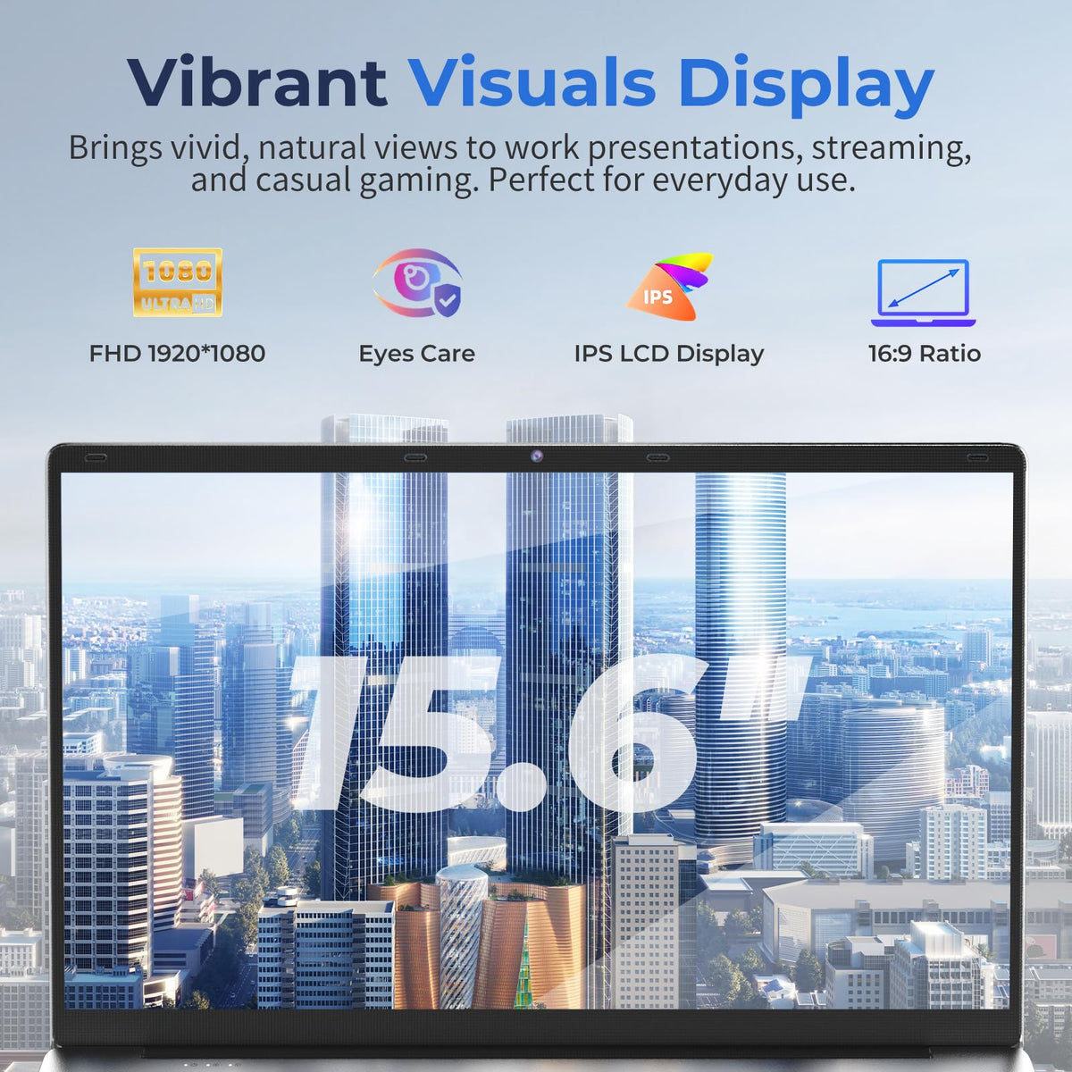 2026 Flagship 15.6" Business Laptop Computer, 16GB RAM 512GB SSD, Core i5-7Y54(Up to 3.2GHz), Windows 11 Pro, Office 365, Fan Cooling, 2-Year Warranty, Portable Traditional Lap Top for Students & Work