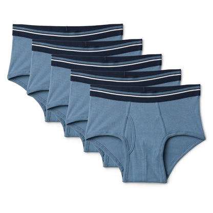 Amazon Essentials Men's Breathable Ribbed Knit Briefs with Elasticized Waistband, Multipacks