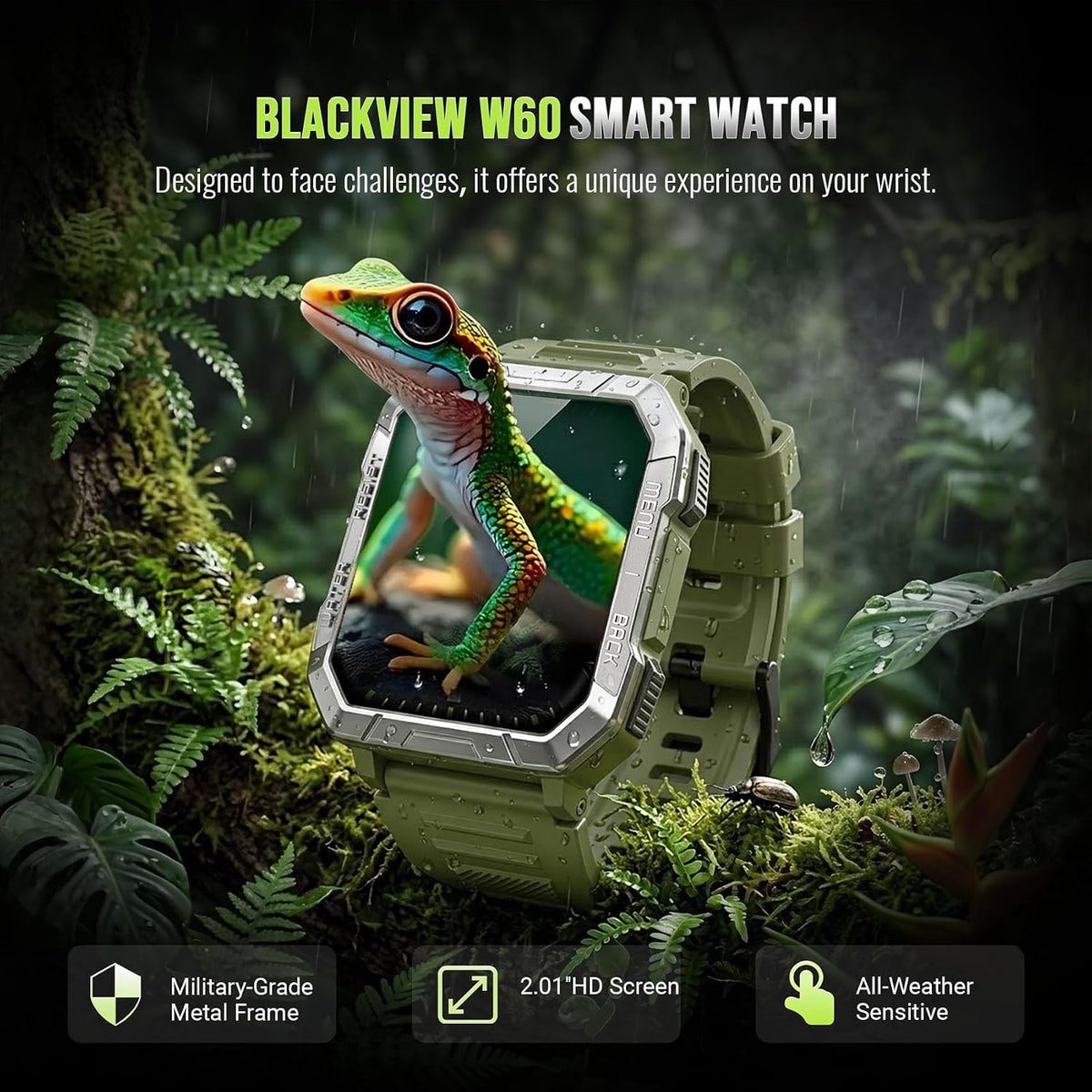 Military Smart Watch for Men with 100-Day Standby/Flashlight/Compass