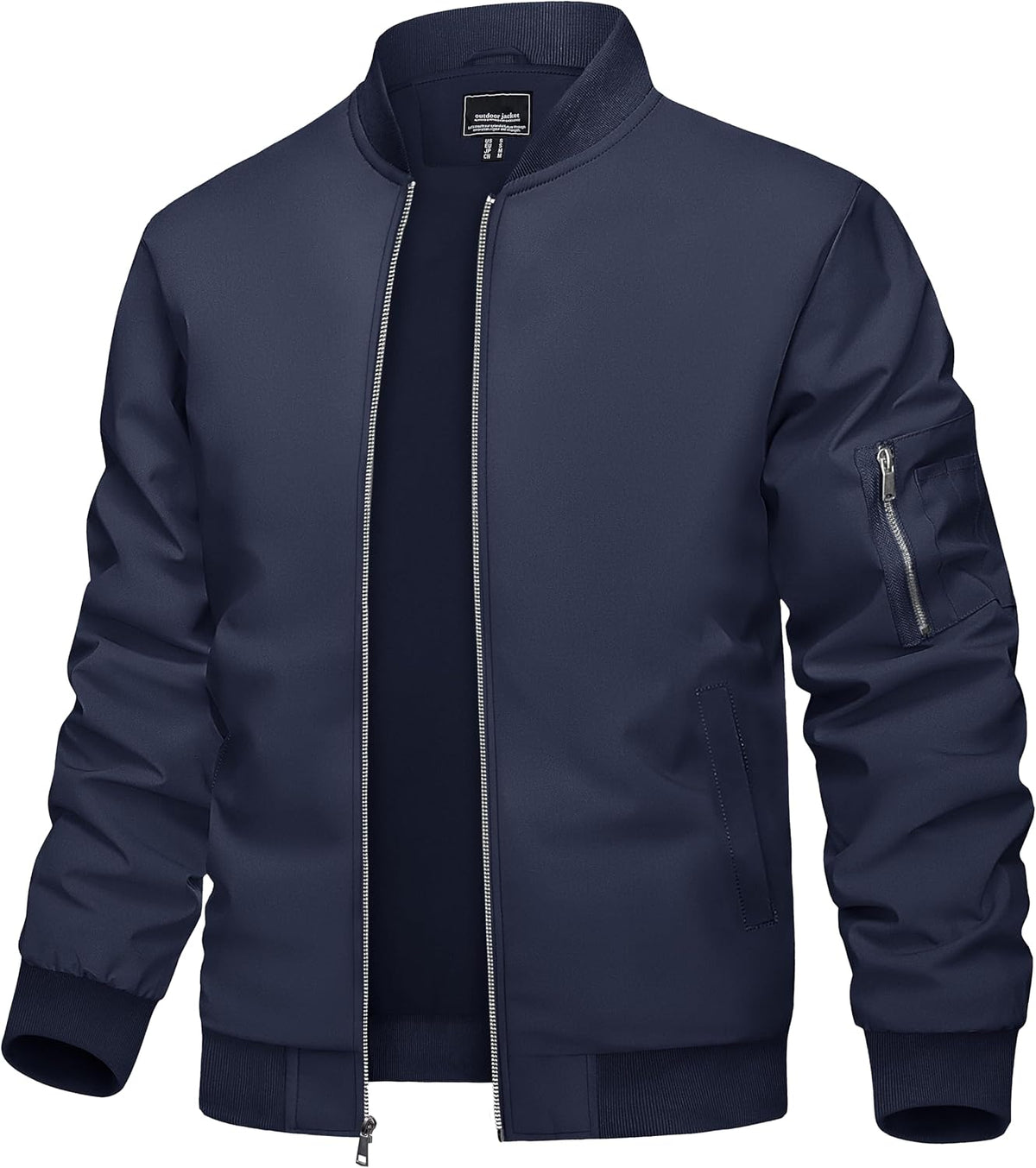 TACVASEN Men's Bomber Jacket Lightweight Casual Spring Fall Windbreaker Zip Up Coat with Pocket