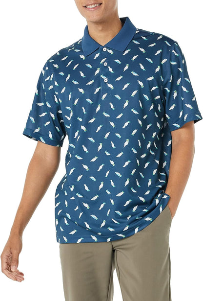Amazon Essentials Men's Regular Fit Golf Polo Shirt, Moisture-Wicking Quick Dry, Recycled Polyester, Short Sleeve