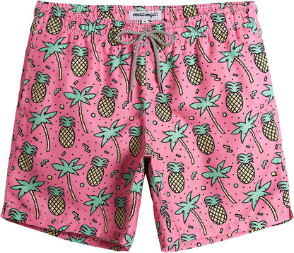 maamgic Mens Swim Trunks Quick Dry Mesh Linner with Pockets 7" Beach Shorts
