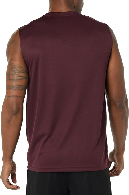 Amazon Essentials Men's Active Performance Tech Muscle Sleeveless Top, Breathable Moisture Wicking Workout Shirt, Pack of 2
