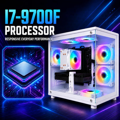 Desktop PC, i7-7700, RX 580 8GB, 16GB RAM, 256GB SSD, WiFi 6, Black