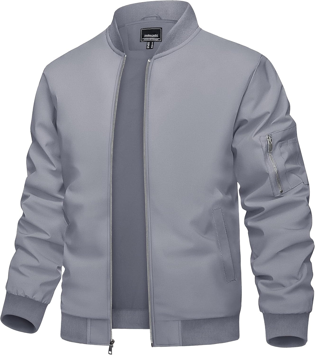 TACVASEN Men's Bomber Jacket Lightweight Casual Spring Fall Windbreaker Zip Up Coat with Pocket