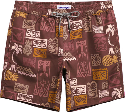maamgic Mens Swim Trunks Quick Dry Mesh Linner with Pockets 7" Beach Shorts