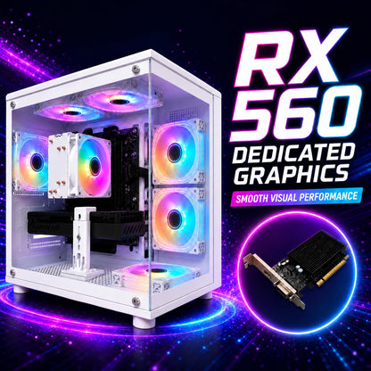Desktop PC, i7-7700, RX 580 8GB, 16GB RAM, 256GB SSD, WiFi 6, Black