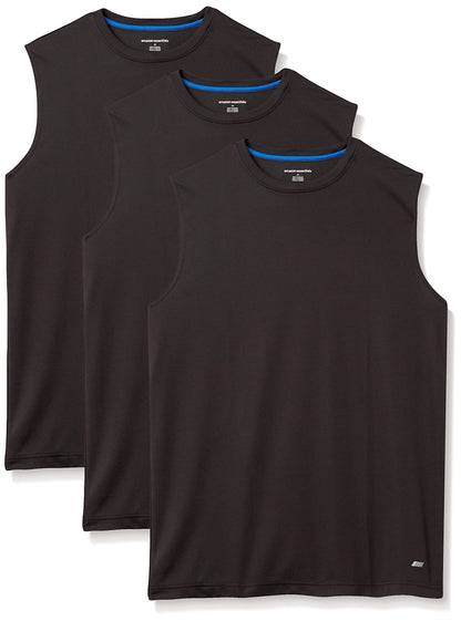 Amazon Essentials Men's Active Performance Tech Muscle Sleeveless Top, Breathable Moisture Wicking Workout Shirt