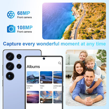 S25 Ultra 5G Unlocked Smartphone,12GB+512GB Fully Cell Phone for Android 14, 6.99" Unlocked Cell Phone, 7000mAh, 68MP+108MP Dual Camera/Dual SIM/Fingerprint Lock/Face (Grey)