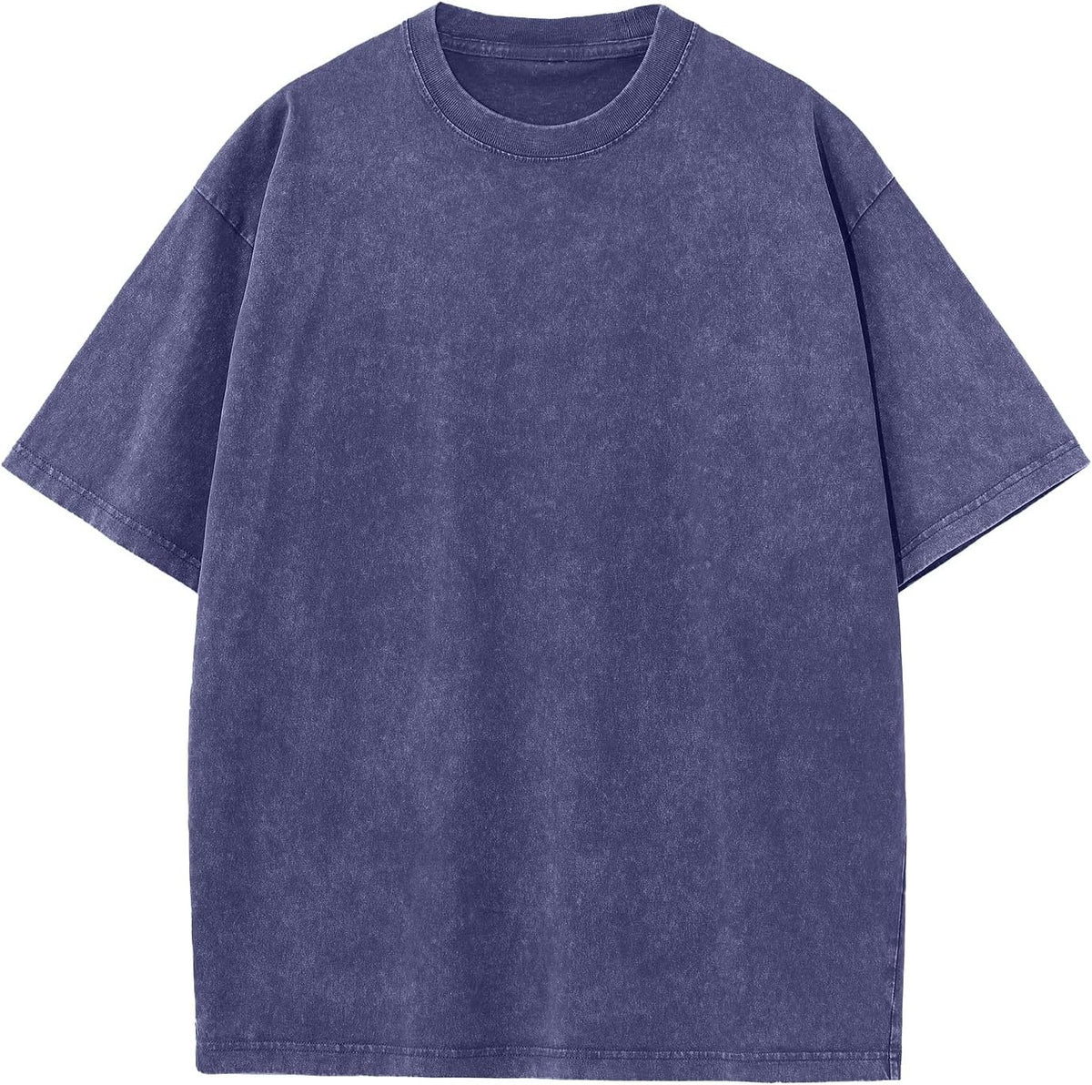 Men's Cotton T-Shirts Oversized Unisex Short Sleeves Casual Loose Wash Solid Basic Tee Tops
