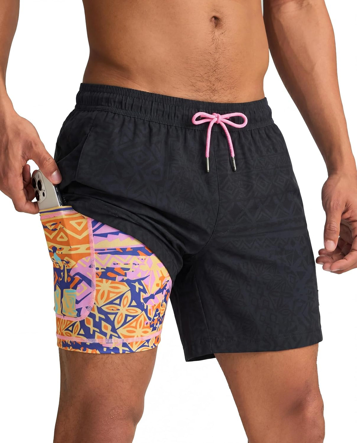 maamgic Mens Swim Trunks with Compression Liner 5 Inch Quick Dry for Beach