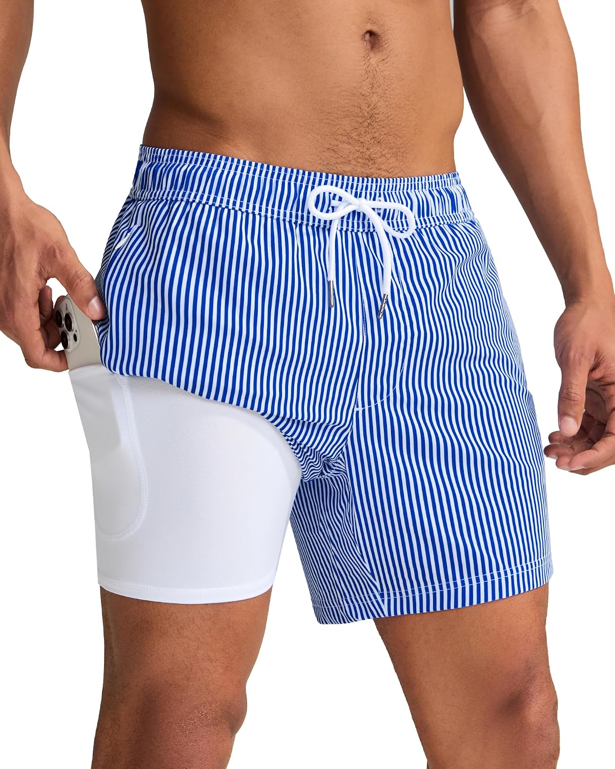 maamgic Mens Swim Trunks with Compression Liner 5 Inch Quick Dry for Beach