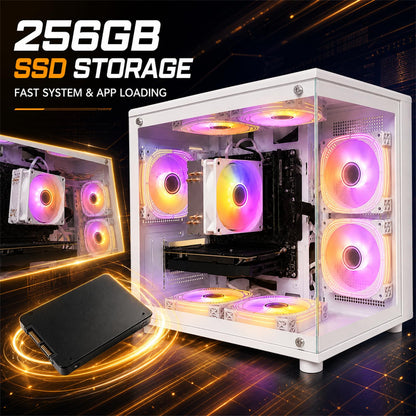 Desktop PC, i7-7700, RX 580 8GB, 16GB RAM, 256GB SSD, WiFi 6, Black
