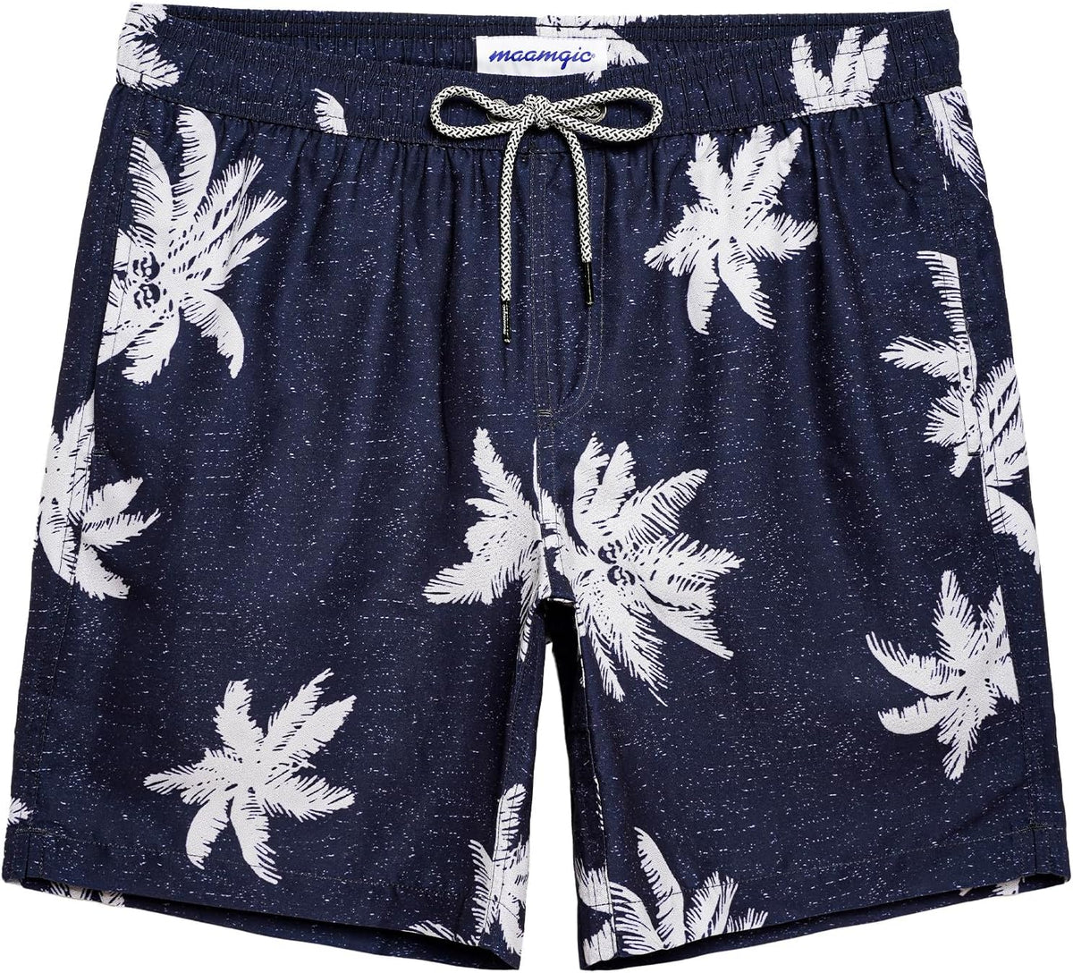 maamgic Mens Swim Trunks Quick Dry Mesh Linner with Pockets 7" Beach Shorts