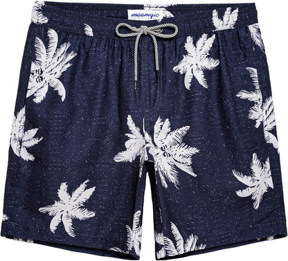 maamgic Mens Swim Trunks Quick Dry Mesh Linner with Pockets 7" Beach Shorts