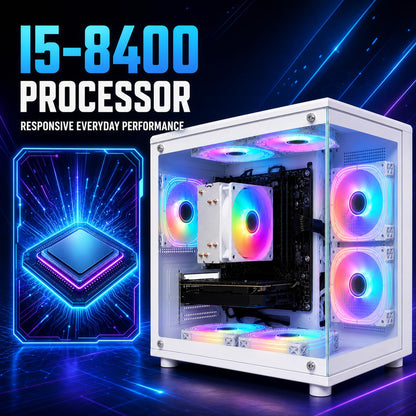 Desktop PC, i7-7700, RX 580 8GB, 16GB RAM, 256GB SSD, WiFi 6, Black