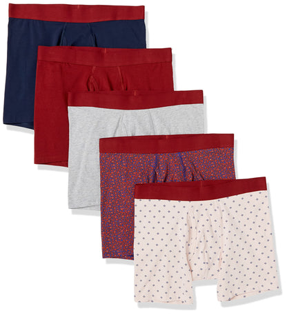 Amazon Essentials Men's Cotton Jersey Boxer Briefs Underwear, Pack of 5