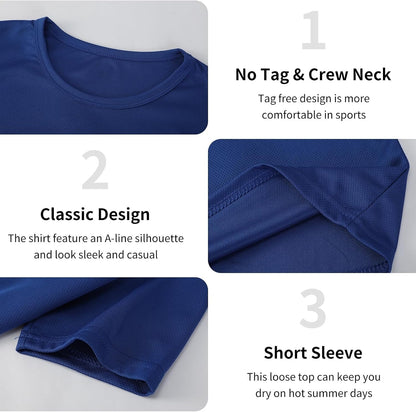 5 Pack Athletic Mens T Shirts Mesh Quick Dry Short Sleeve Tee Shirts Mens