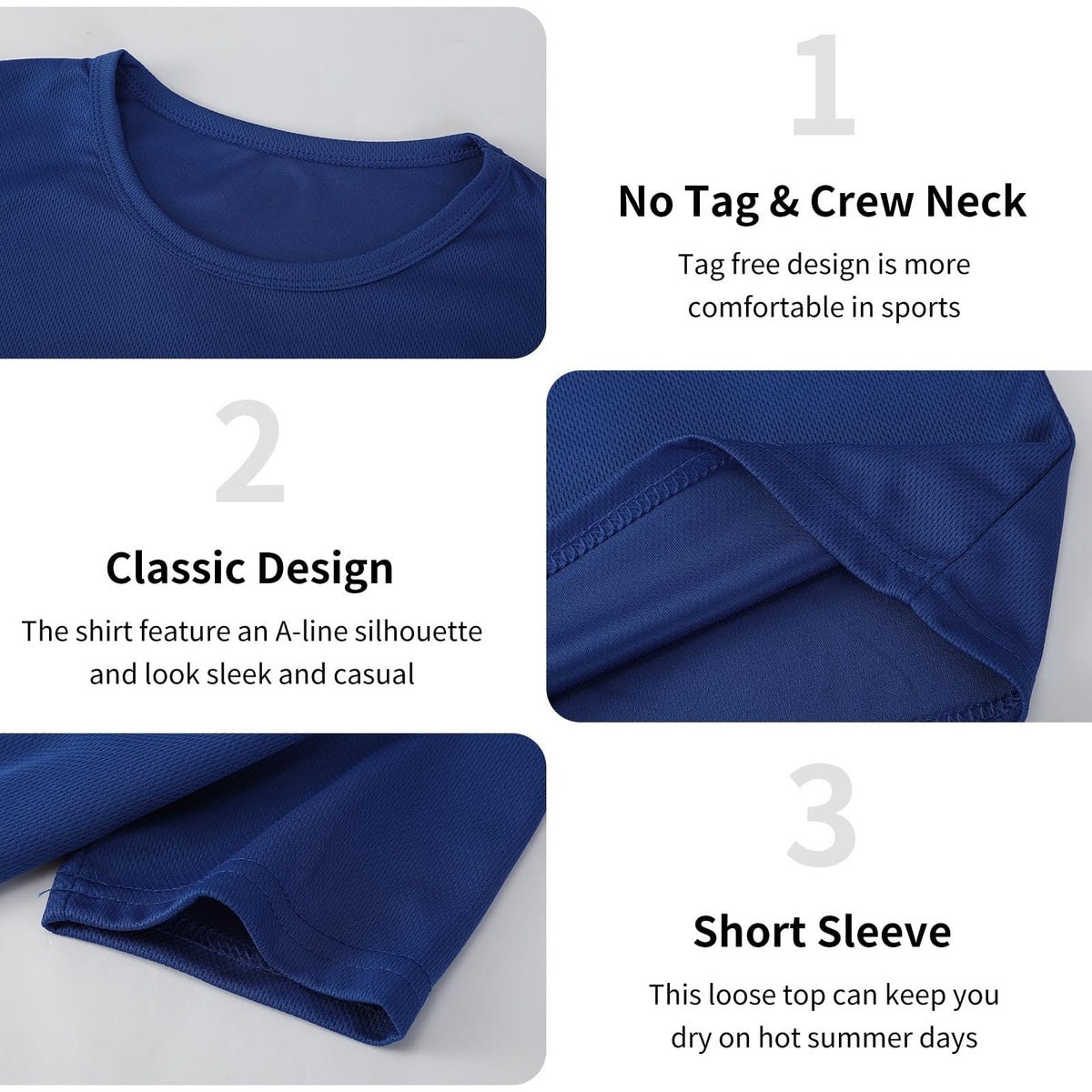 5 Pack Athletic Mens T Shirts Mesh Quick Dry Short Sleeve Tee Shirts Mens