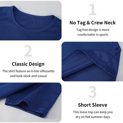 5 Pack Athletic Mens T Shirts Mesh Quick Dry Short Sleeve Tee Shirts Mens