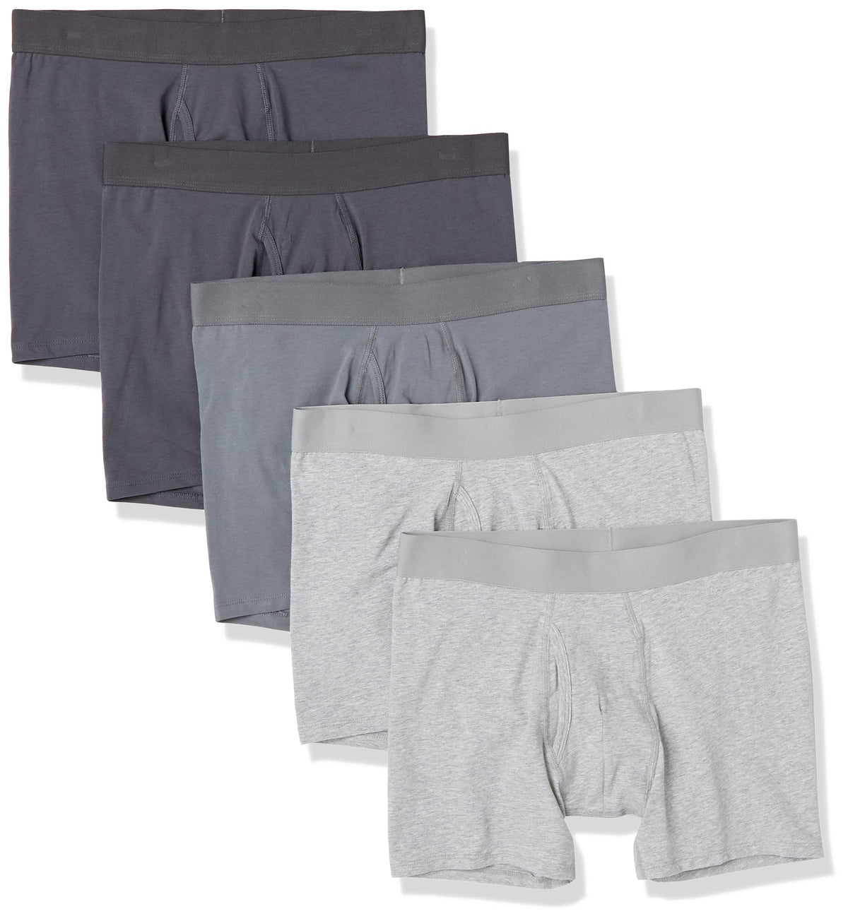Amazon Essentials Men's Cotton Jersey Boxer Briefs Underwear, Pack of 5