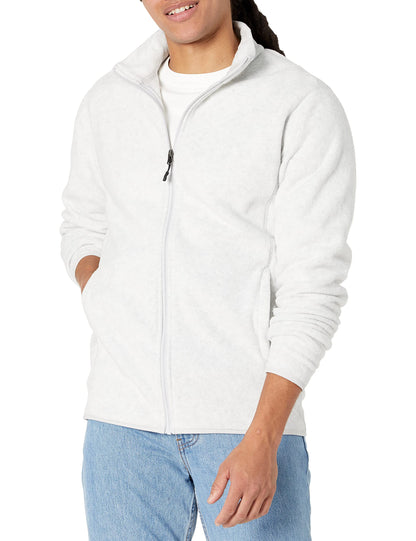 Amazon Essentials Men's Full-Zip Polar Fleece Jacket with Zippered Pockets for Cold Outdoor Weather