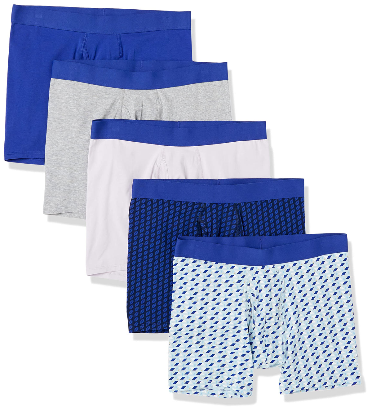 Amazon Essentials Men's Cotton Jersey Boxer Briefs Underwear, Pack of 5