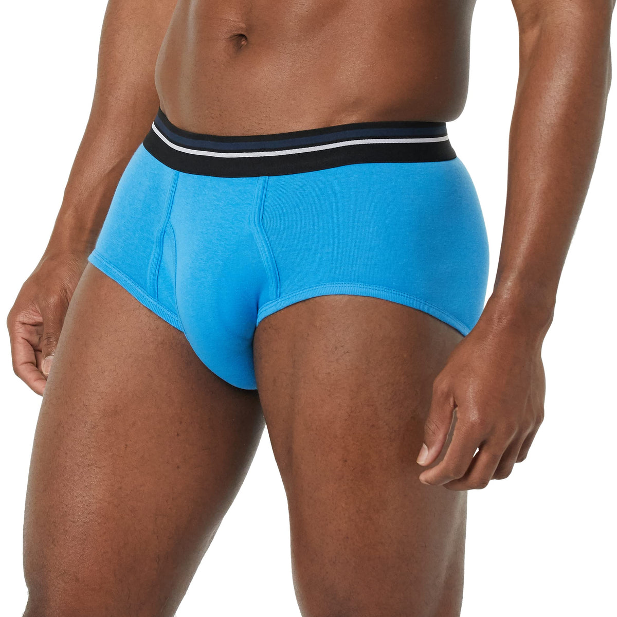 Amazon Essentials Men's Breathable Ribbed Knit Briefs with Elasticized Waistband, Multipacks