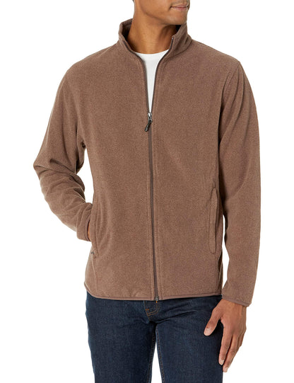 Amazon Essentials Men's Full-Zip Polar Fleece Jacket with Zippered Pockets for Cold Outdoor Weather