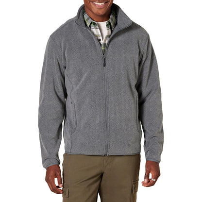 Amazon Essentials Men's Full-Zip Polar Fleece Jacket with Zippered Pockets for Cold Outdoor Weather