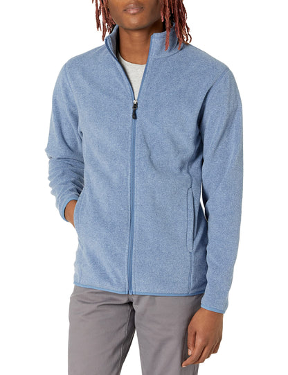 Amazon Essentials Men's Full-Zip Polar Fleece Jacket with Zippered Pockets for Cold Outdoor Weather