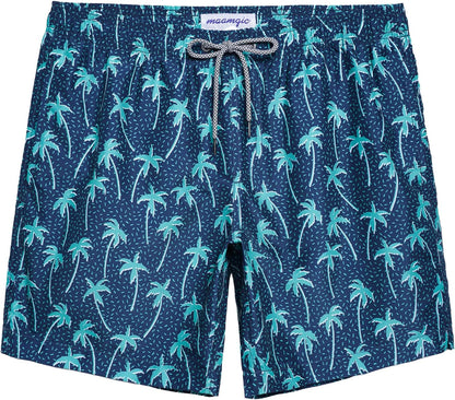 maamgic Mens Swim Trunks Quick Dry Mesh Linner with Pockets 7" Beach Shorts