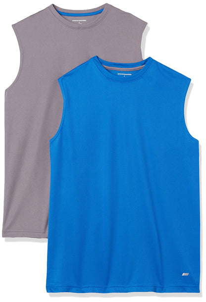 Amazon Essentials Men's Active Performance Tech Muscle Sleeveless Top, Breathable Moisture Wicking Workout Shirt