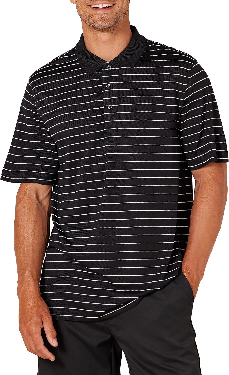 Amazon Essentials Men's Regular Fit Golf Polo Shirt, Moisture-Wicking Quick Dry, Recycled Polyester, Short Sleeve